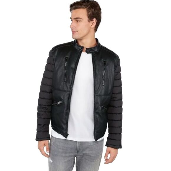Express Other - Express Leather Puffer Winter Moto Jacket